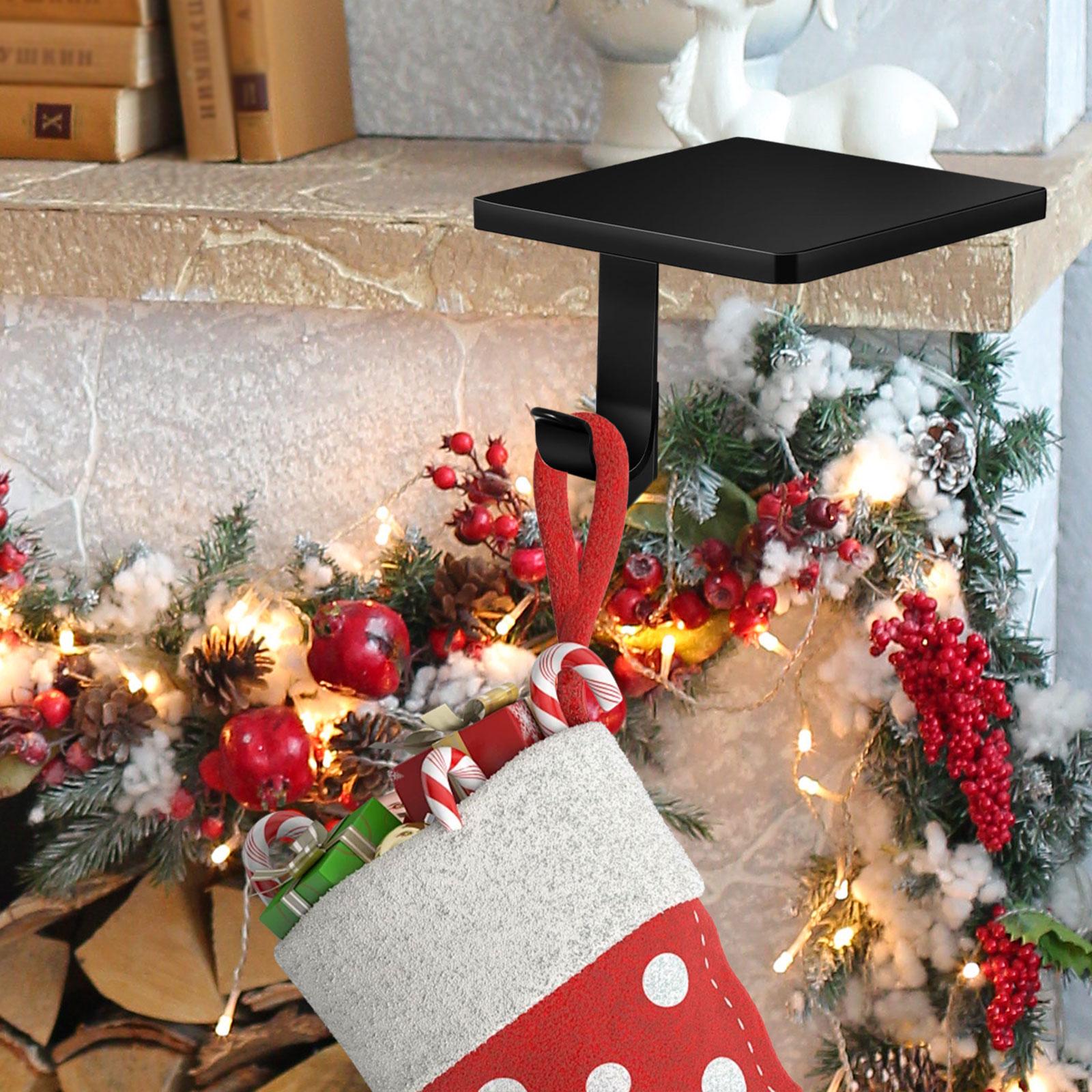 Christmas Stocking Hanging - ที่แขวนถุงเท้าคริสต์มาส ของตกแต่งเหล็กแขวนสำหรับเทศกาล ที่แขวนถุงเท้าสำหรับเตาผิง ที่แขวนถุงเท้าสำหรับโต๊ะและเคาน์เตอร์เชิงพาณิชย์