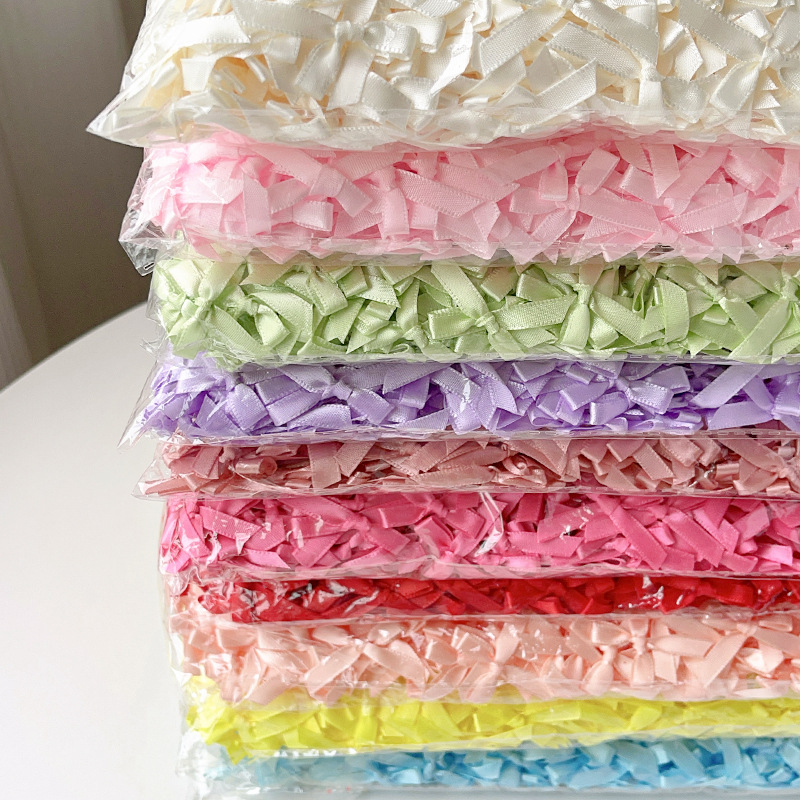 Ribbon Bow Gift - โบว์ริบบิ้นผ้าซาตินหลากสีขนาดเล็ก โบว์ทำมือขนาดเล็ก อุปกรณ์ DIY ของตกแต่งสำหรับกิ๊บติดผม ห่อของขวัญ
