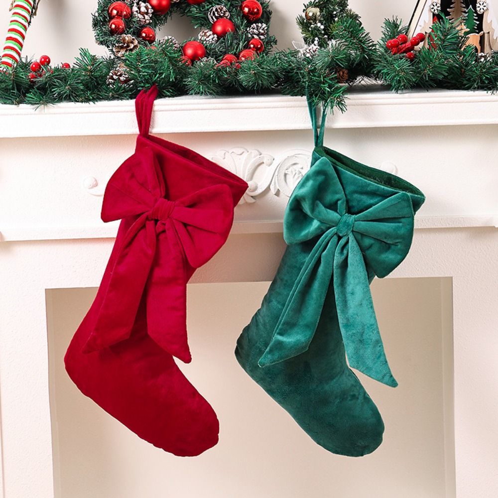 ถุงเท้าคริสต์มาสกำมะหยี่ขนาดให - Christmas Stocking Hanging บทวิจารณ์และราคา