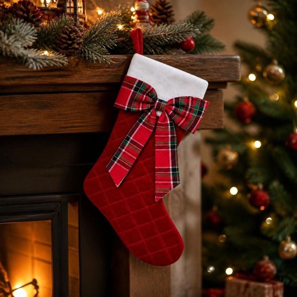 ถุงเท้าคริสต์มาสลายสก็อตพร้อมโ - Christmas Stocking Hanging บทวิจารณ์และราคา