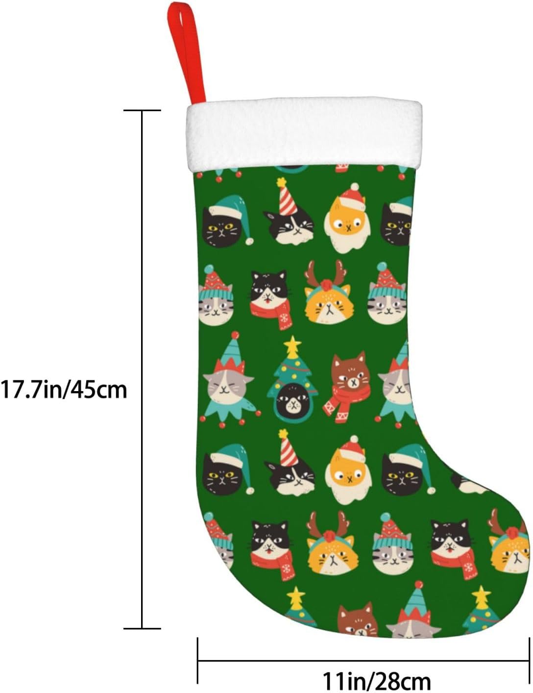 ถุงน่องคริสต์มาสสีเขียวลายแมวน - Christmas Stocking Hanging บทวิจารณ์และราคา